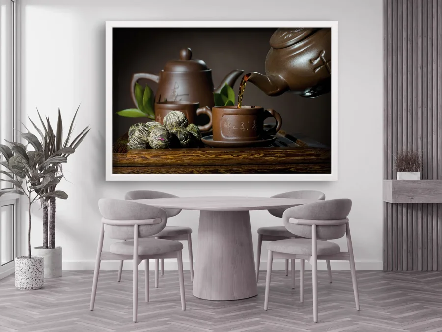 🍃 Картина «Восточный чайный ритуал» в чёрной раме