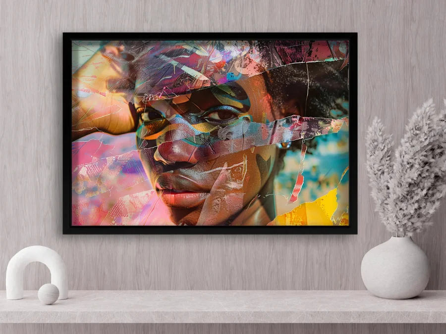 🎭 Poster „Fragmente de emoții” în ramă albă