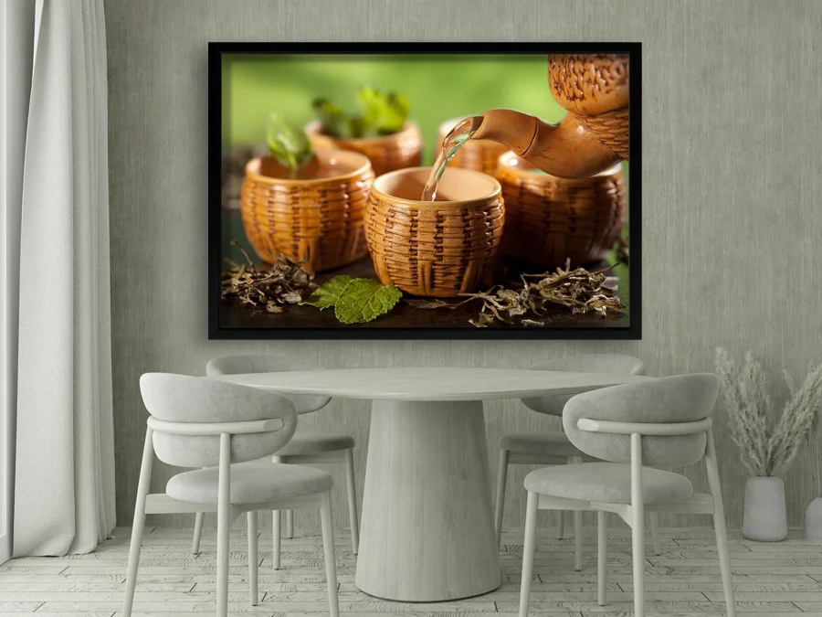 🍵 Tablou Ceremonia ceaiului în ramă albă