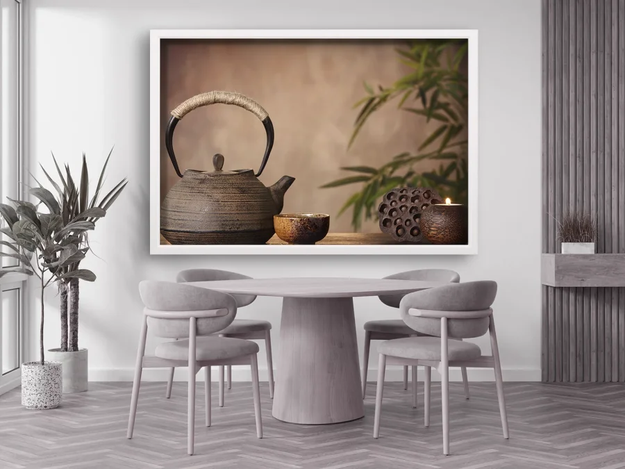 🍵 Poster Atmosferă de ceai și relaxare în ramă albă