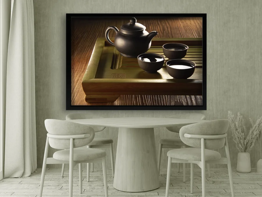 🍂 Картина «Чайная гармония» в белой раме