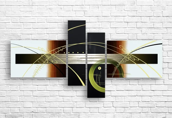 🖤 Tablou modular „Orbita aurie”