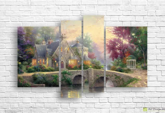 🌸 Tablou modular Căsuța de la pod în grădină