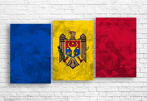 🇲🇩 Tablou modular Drapelul și stema Moldovei