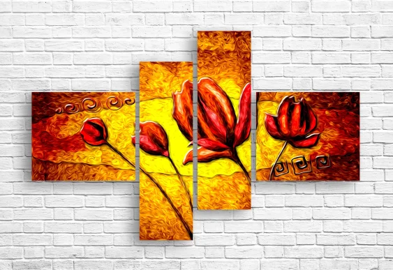 🖤 Tablou modular „Macii de foc”