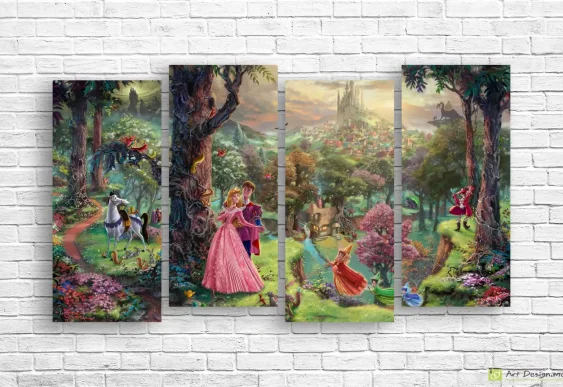🌸 Tablou modular Frumoasa Adormită în pădurea fermecată