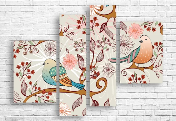 Модульная картина Котенок и Божья коровка