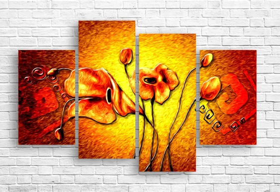 🖤 Tablou modular „Macii aurii”