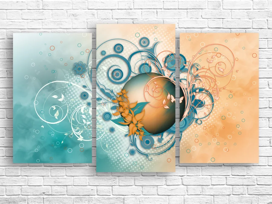 🌀 Tablou modular „Armonia formelor, abstractie”