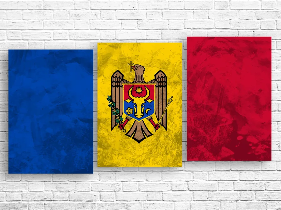 🇲🇩 Tablou modular Drapelul și stema Moldovei