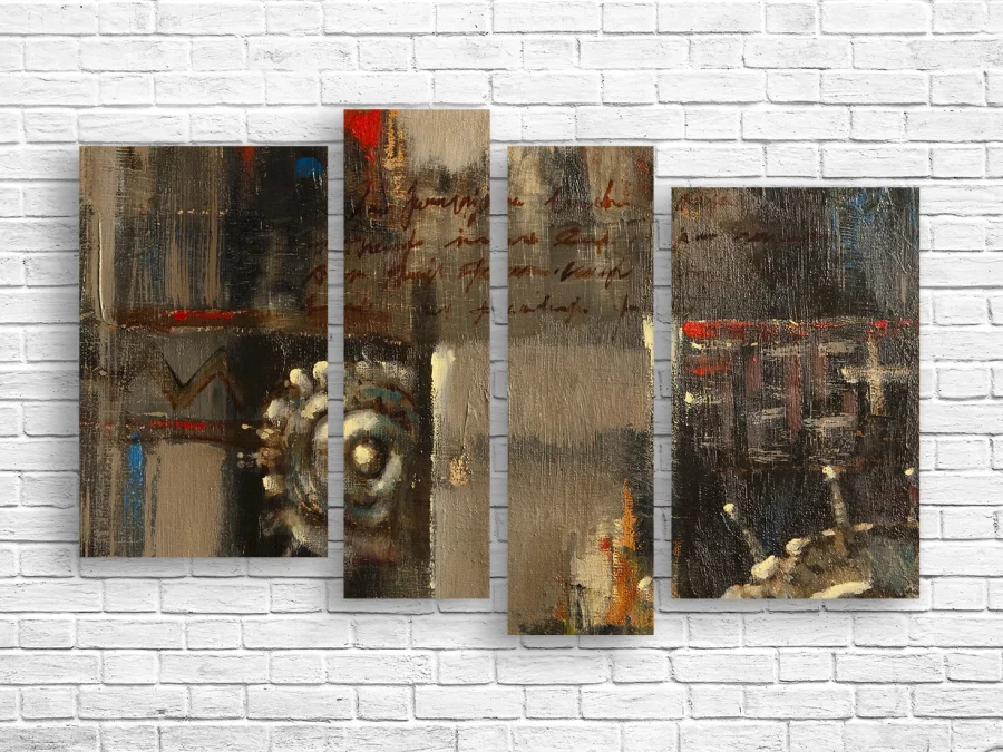 🎨 Модульная картина «Тихая абстракция в натуральных тонах»