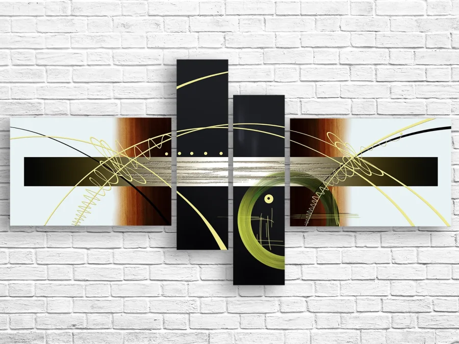 🖤 Tablou modular „Orbita aurie”