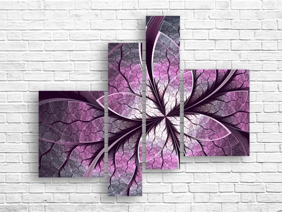 🌸 Tablou modular Abstractia, Floare violetă