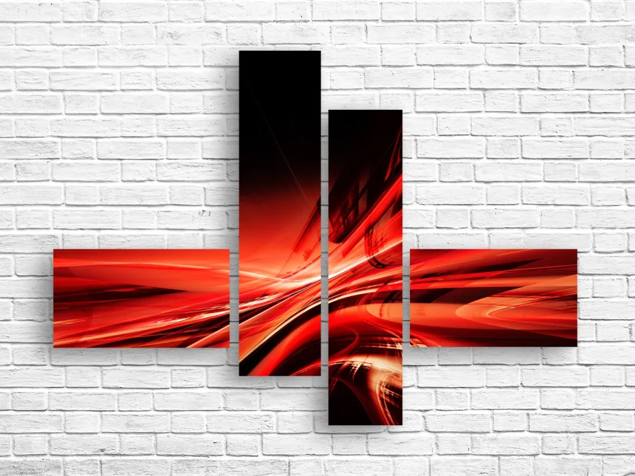 🔥 Tablou modular „Energie roșie”
