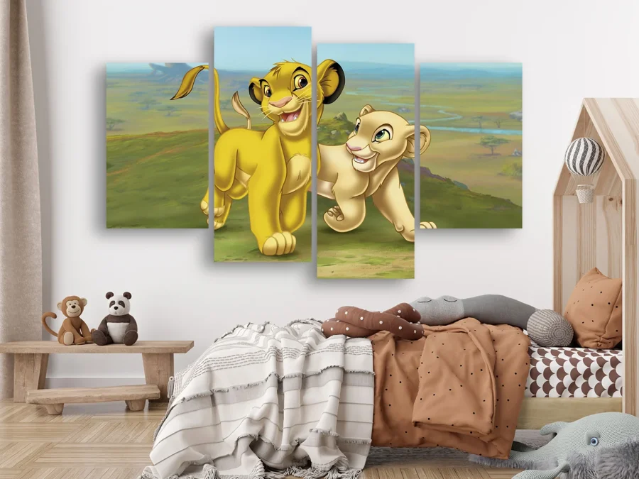 🦁 Tablou modular „Regele Leu” pentru camera copiilor