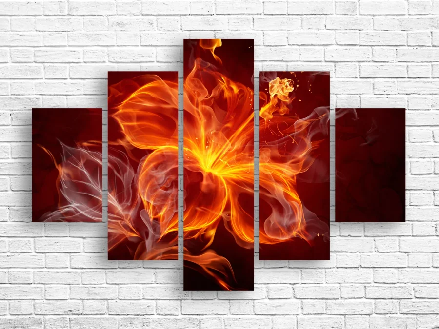 🔥 Tablou modular „Flux de foc”