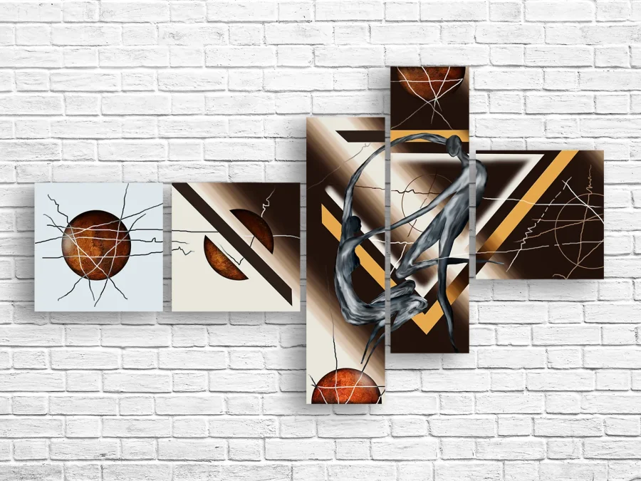 🖤 Tablou modular „Mișcare și formă”