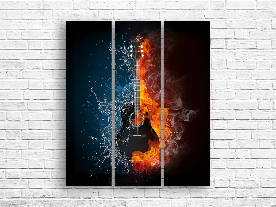 🎸 Модульная картина «Гитара огня и воды»
