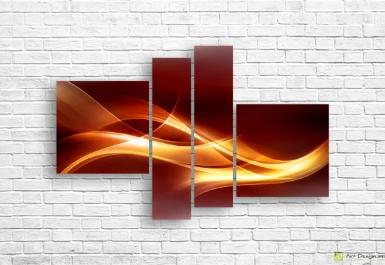 🔥 Tablou modular „Valuri de foc și energie”