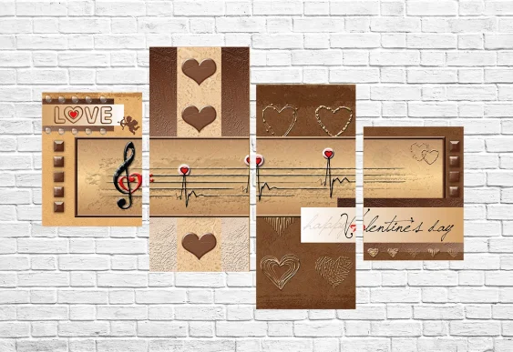 🖤 Tablou modular „Happy Valentine’s Day”