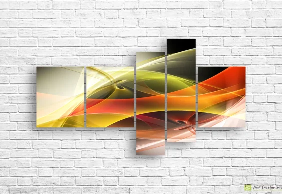 🟠 Tablou modular „Valuri colorate de energie”