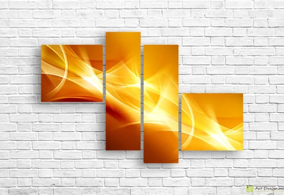 💛 Tablou modular „Valuri aurii de lumină”