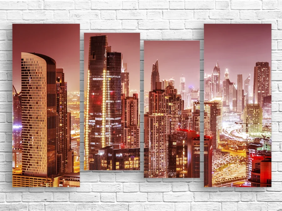 🌃 Tablou modular „Dubai noaptea”