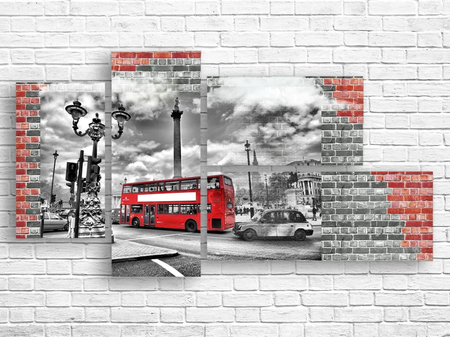 🚌 Модульная картина «Лондонский автобус»
