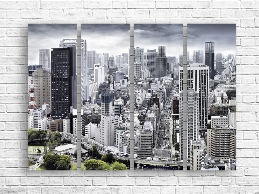 🏙️ Tablou modular „Tokyo – metropolă urbană”