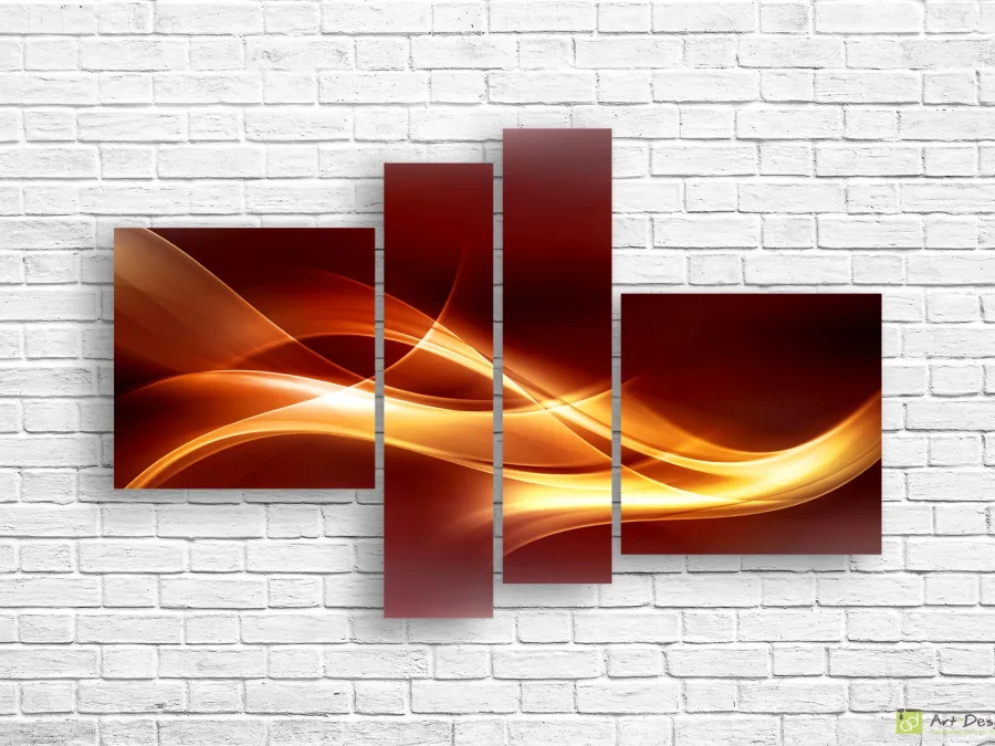 🔥 Tablou modular „Valuri de foc și energie”