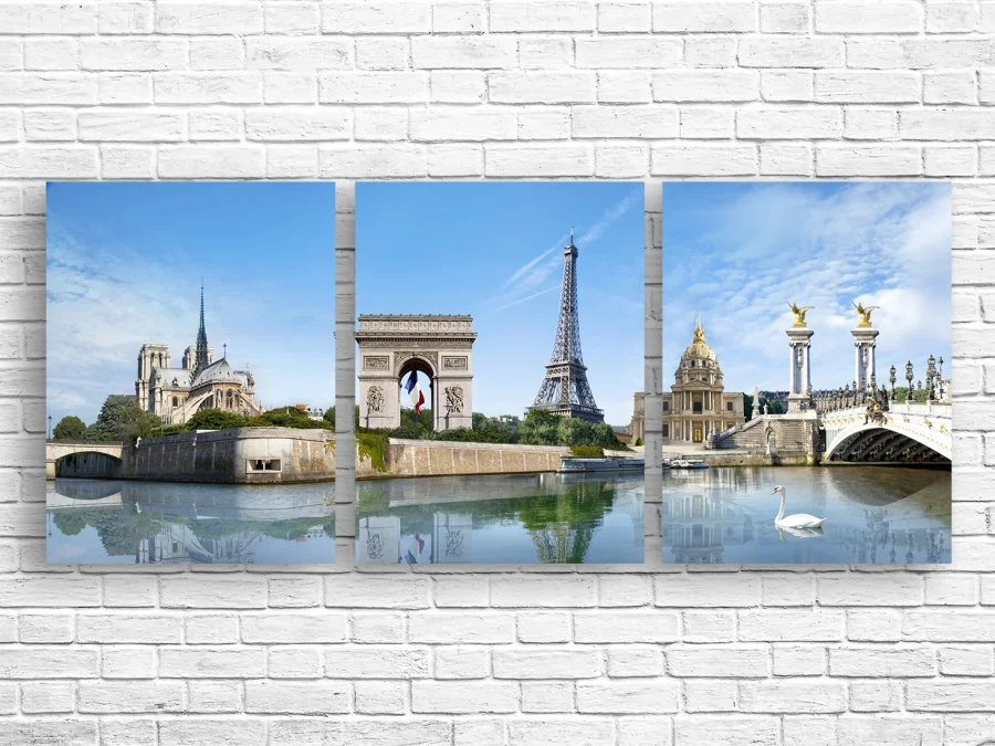 🗼 Модульная картина «Париж — символы города»