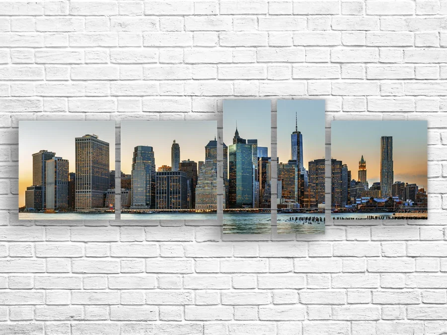 🌇 Модульная картина Панорама Манхэттена на закате