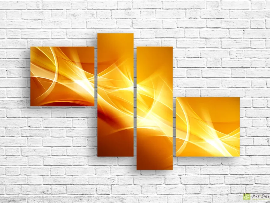 💛 Tablou modular „Valuri aurii de lumină”