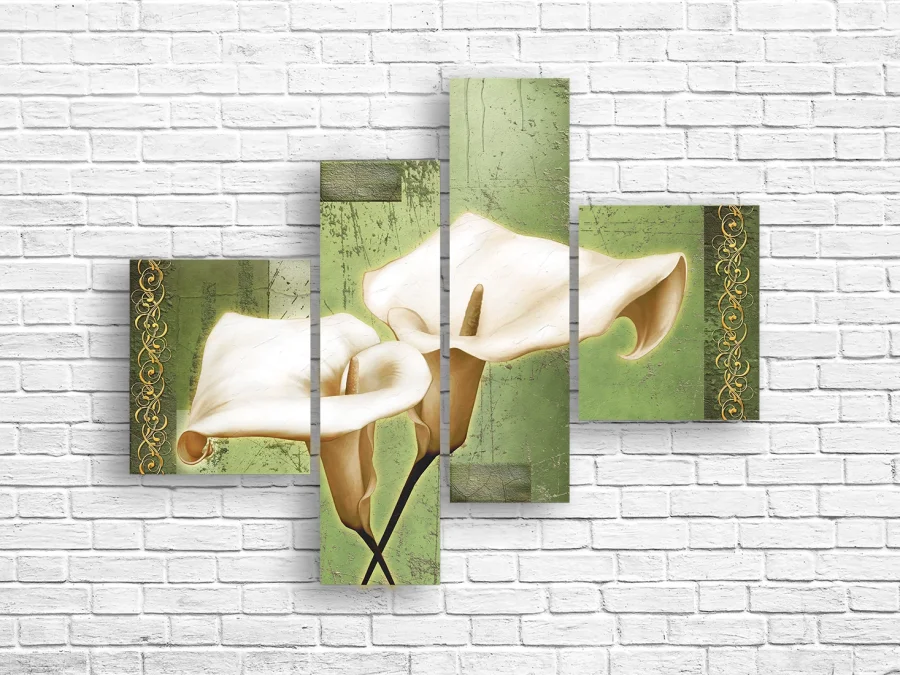 🖼️ Модульная картина гибискус на черных камнях