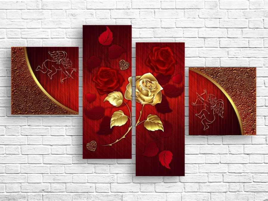 🖼️ Модульная картина цветущая сакура и розовые бабочки