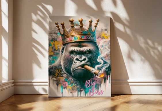 🦍 Tablou Gorila Big Boss pe pânză