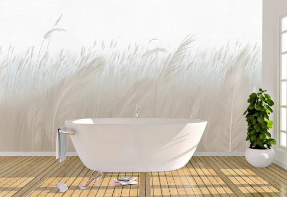 🌾 Фотообои «Полевые травы в минимализме»