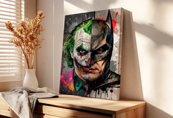 🃏 Tablou Joker și Batman pe pânză