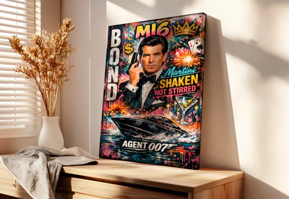 🤵 Tablou Bond 007 Shaken Not Stirred pe pânză