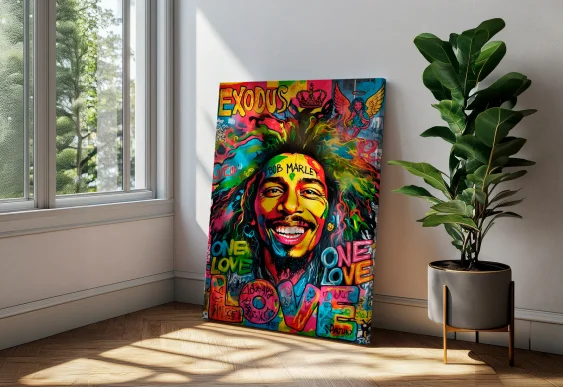 🎸 Tablou Bob Marley Exodus One Love pe pânză