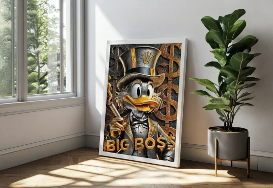 🍾 Tablou șampanie Moët cu stropi aurii pe pânză