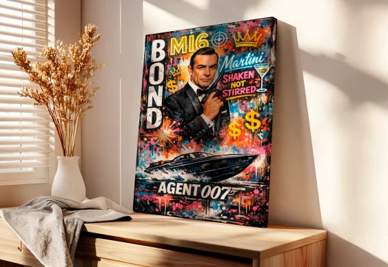 🍸 Tablou Sean Connery Agentul 007 pe pânză