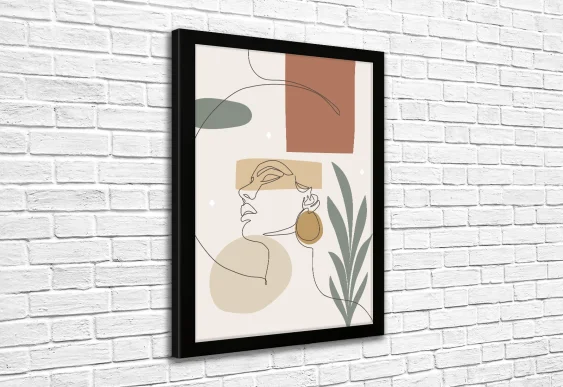 🌿 Картина «Женский коллаж с листьями и золотом»