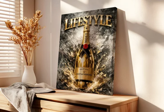 🍾 Картина Шампанское Moet Lifestyle на холсте