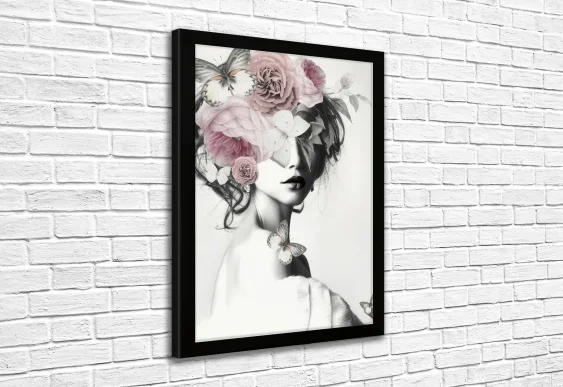 🎩 Картина «Женский портрет в шляпе минимализм»