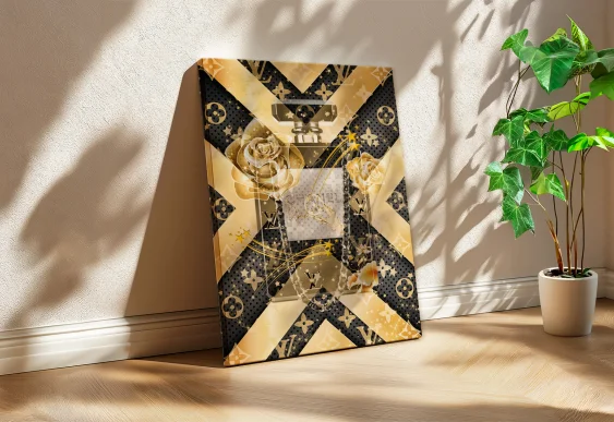 ✨ Tablou Chanel &amp; Louis Vuitton Gold pe pânză