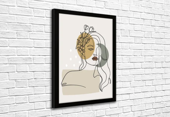 🎩 Картина «Женский портрет в шляпе минимализм»