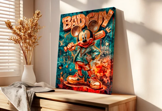 🐭 Картина Микки Маус Bad Guy на холсте