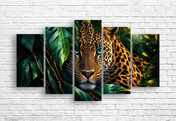 🐆 Модульная картина Леопард в тропиках