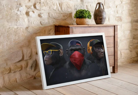 🦁 Leu în scaunul barberului în ramă neagră